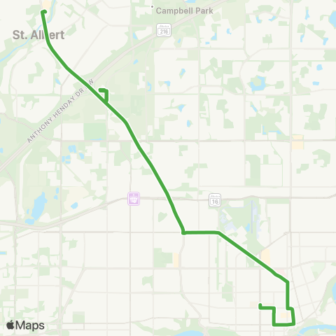 St. Albert Transit Downtown Edmonton Loop map