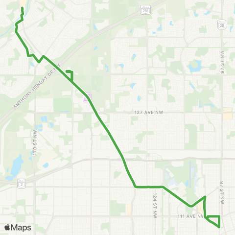 St. Albert Transit Kingsway TC via NAIT map