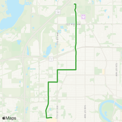 St. Albert Transit West Edmonton map