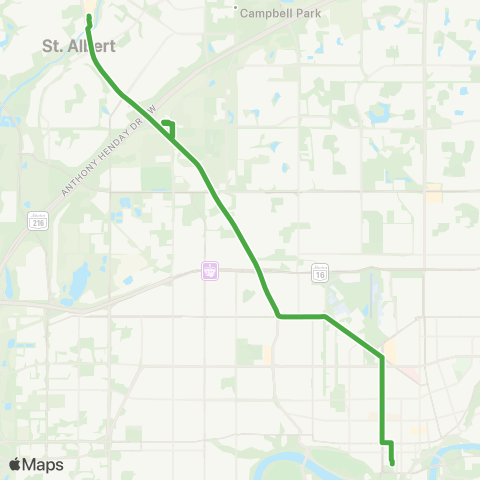 St. Albert Transit Government Centre Express map