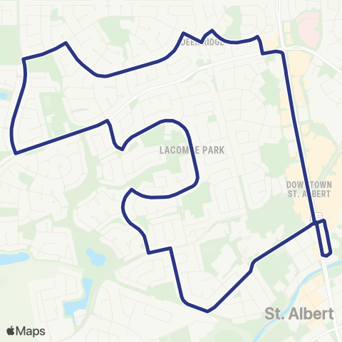 St. Albert Transit Lacombe - Deer Ridge map