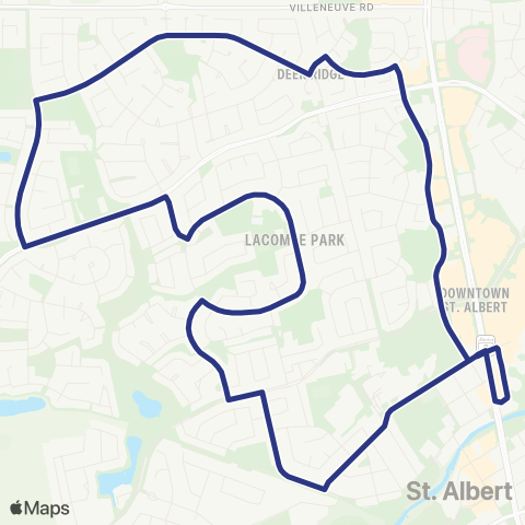 St. Albert Transit Deer Ridge - Lacombe map