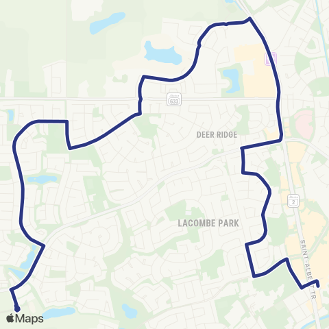 St. Albert Transit Deer Ridge - North Ridge map