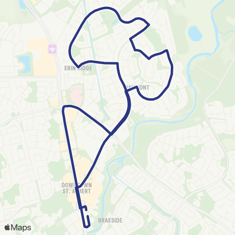 St. Albert Transit Sturgeon Hospital - Erin Ridge - Oakmont map