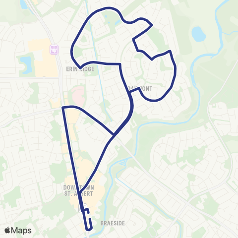 St. Albert Transit Oakmont - Erin Ridge - Sturgeon Hospital map