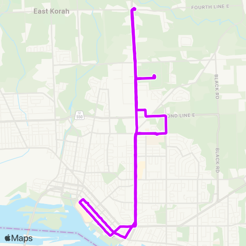 Sault Ste. Marie Transit Great Northern Road map