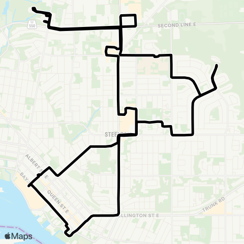 Sault Ste. Marie Transit Central Community Bus map