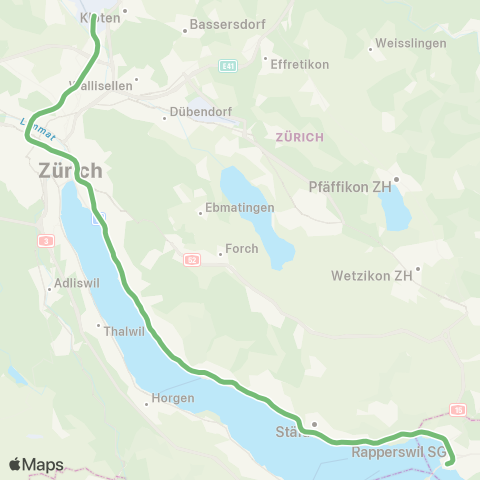 SBB CFF FFS Herrliberg-Feldmeilen - Zürich Flughafen map