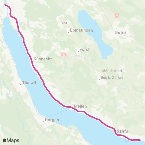 SBB CFF FFS Uerikon - Zürich HB map