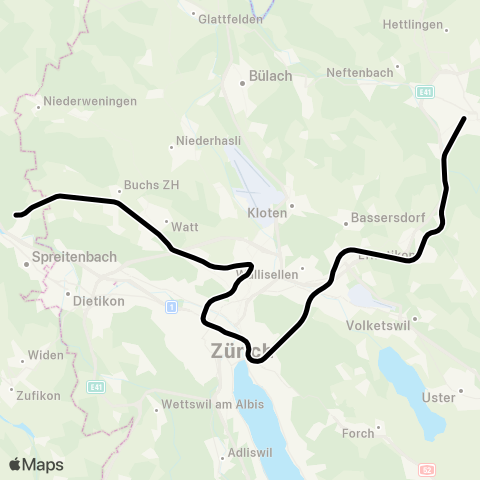 SBB CFF FFS Würenlos - Winterthur map