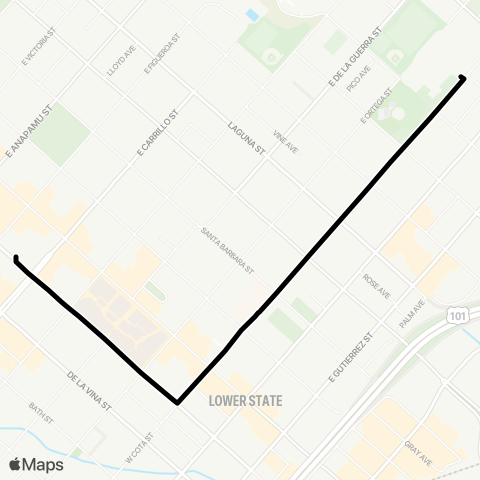 MTD Santa Barbara Jr. High map