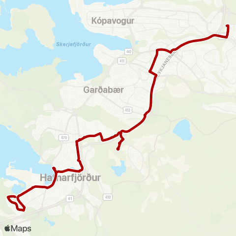 Höfuðborgarsvæðið Fjörður - Sólvangur - Kauptún - Smáralind - Mjódd map