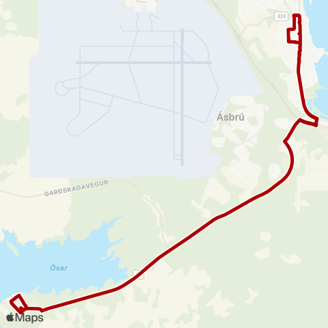 Reykjanesbær innanbæjarvagnar Miðstöð - Grænás - Hafnir» Grænás - Miðstöð map