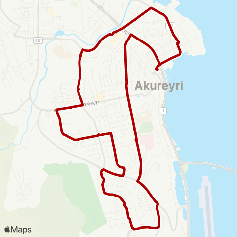 Akureyri innanbæjarvagnar Akureyri innanbæjarvagna map