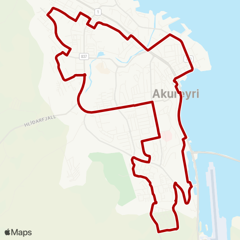 Akureyri innanbæjarvagnar Akureyri innanbæjarvagna map