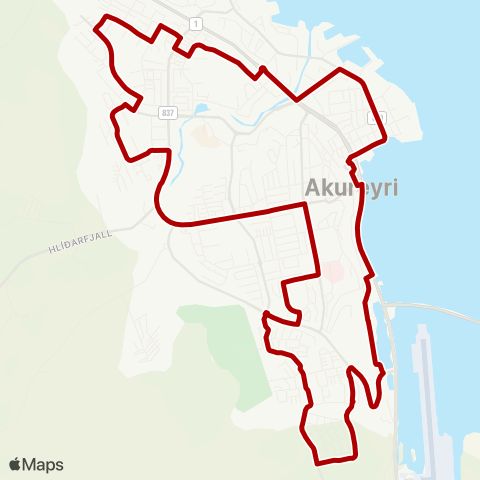 Akureyri innanbæjarvagnar Akureyri innanbæjarvagna map