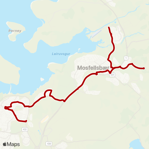 Höfuðborgarsvæðið Spöngin - Barðastaðir - Helgafellsland - Leirvogstunga map