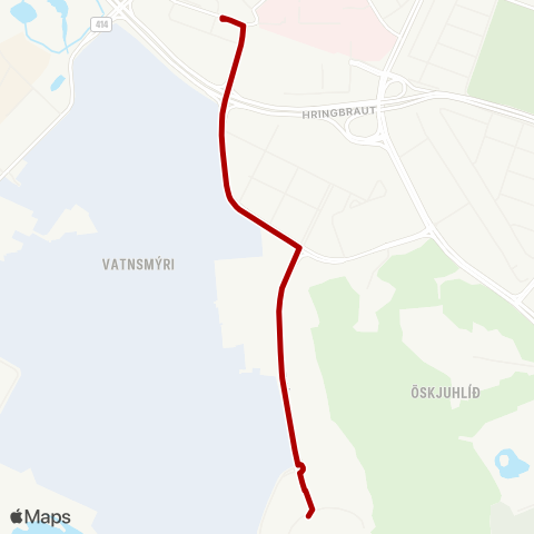 Strætó Nauthóll - Gamla Hringbraut map