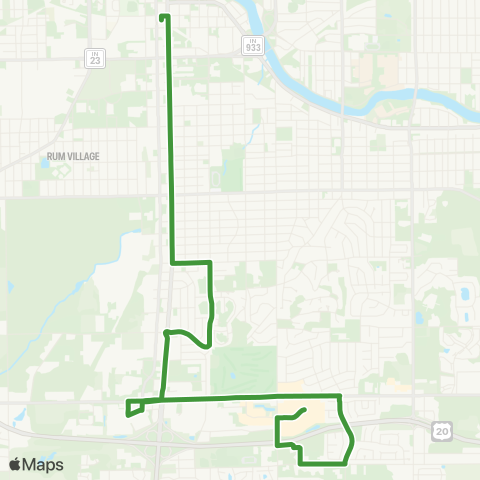 Transpo South Michigan / Erskine Village map