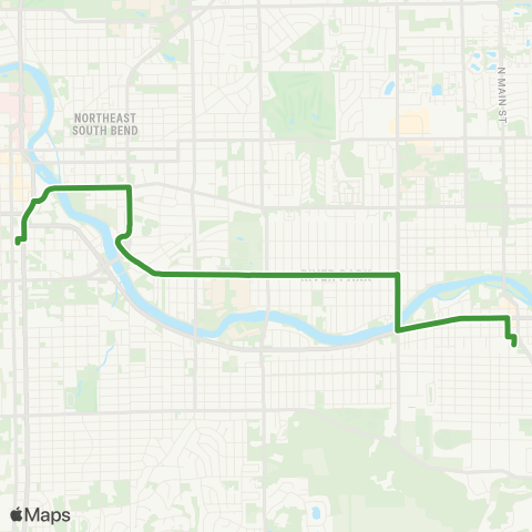 Transpo Northside Mishawaka map