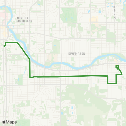 Transpo Northside / Southside Mishawaka map