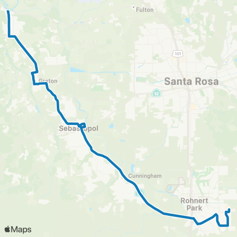 Sonoma County Transit Sebastopol, Cotati, Rohnert Park map