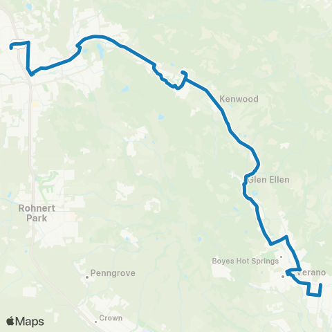 Sonoma County Transit Kenwood, Glen Ellen, Sonoma Valley map