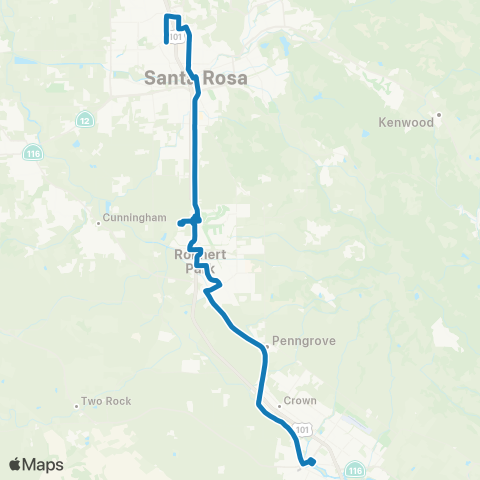 Sonoma County Transit Santa Rosa, Rohnert Pk, Cotati, Petaluma map