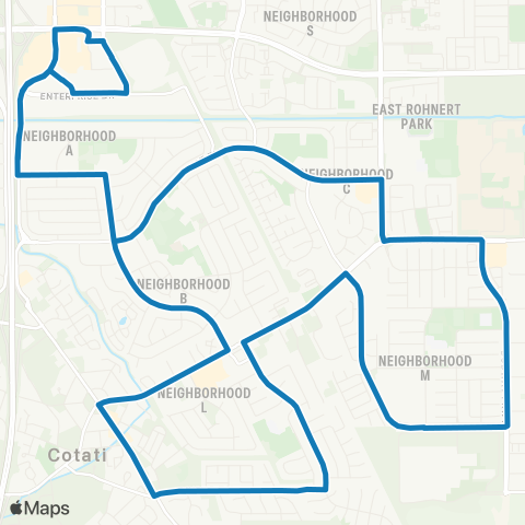 Sonoma County Transit Cotati, Rohnert Park Tripper map