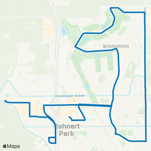 Sonoma County Transit Northern Rohnert Park Tripper map