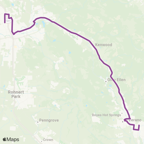 Sonoma County Transit Santa Rosa, Sonoma Valley map