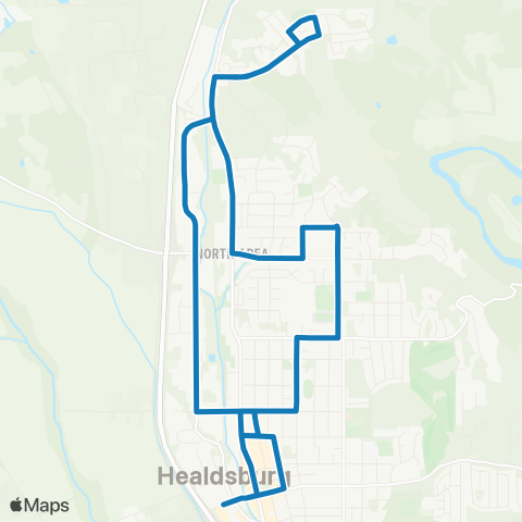 Sonoma County Transit Healdsburg Shuttle map