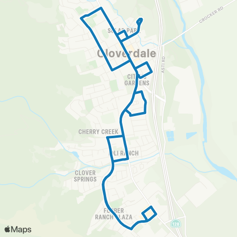 Sonoma County Transit Cloverdale Shuttle map