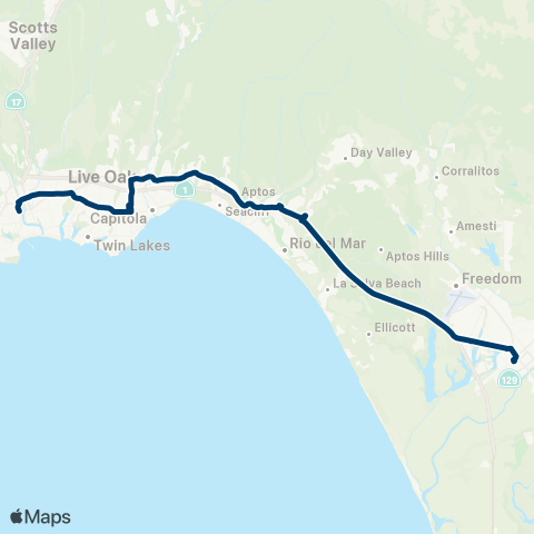 Santa Cruz Metro Capitola / Cabrillo / Main map