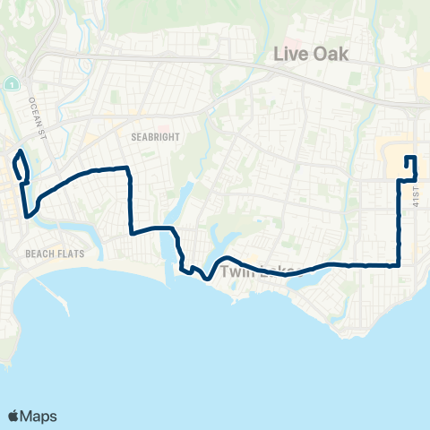 Santa Cruz Metro UCSC / Capitola Mall / Live Oak map