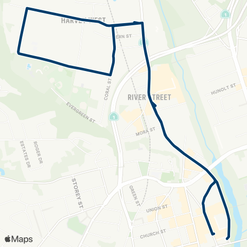 Santa Cruz Metro River / Harvey West map