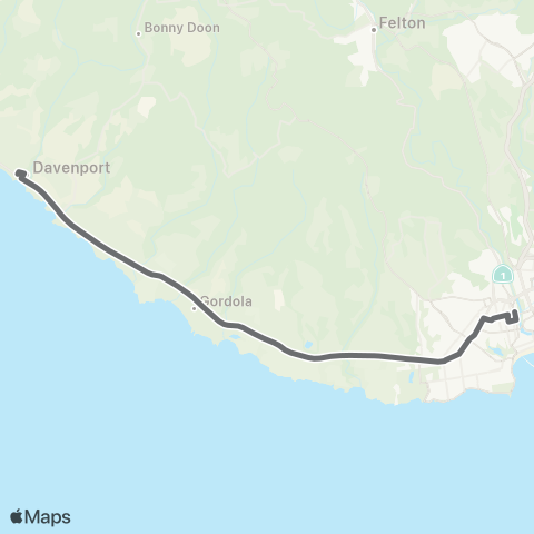 Santa Cruz Metro Highway 1 - Davenport map