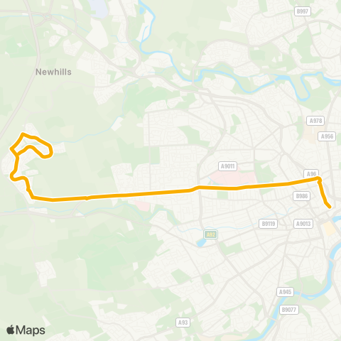 Stagecoach Bluebird Migvie Grove - Broad Street (Stop H1) map