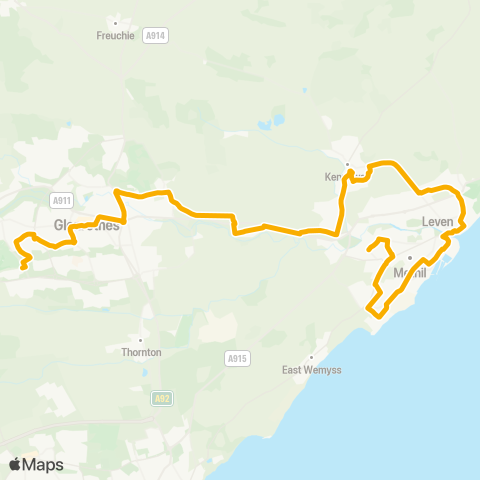 Stagecoach East Scotland Huntly Drive - Grieve Street map