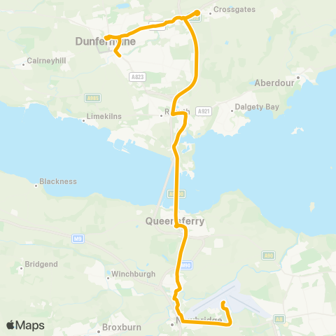 Stagecoach East Scotland P&R (Stance 5) - Airport (Stop G) map