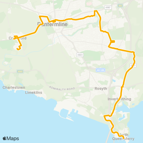 Stagecoach East Scotland Woodlands Dr - Battery Rd Turning Circle map