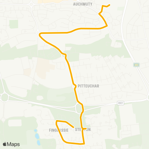 Stagecoach East Scotland Auchmuty High School - Cornhill Road map