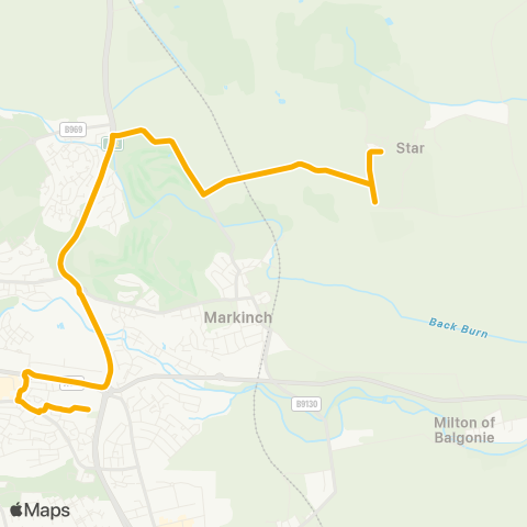 Stagecoach East Scotland Auchmuty High School - West End Dairy map