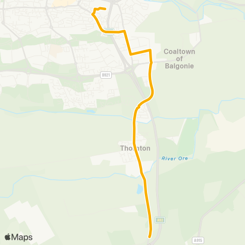 Stagecoach East Scotland Auchmuty HS - Redhouse Roundabout map