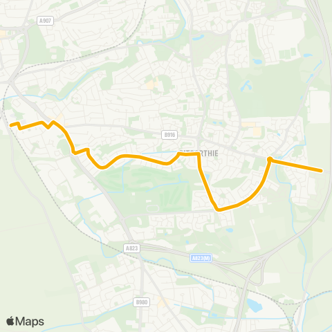 Stagecoach East Scotland Dunfermline High School - Meadowland map