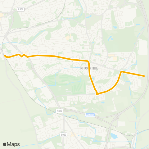 Stagecoach East Scotland Dunfermline High School - Meadowland map