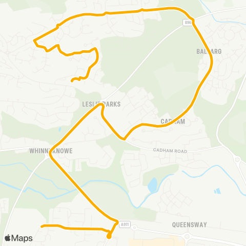 Stagecoach East Scotland Glenrothes High School - Ballingall Dr map