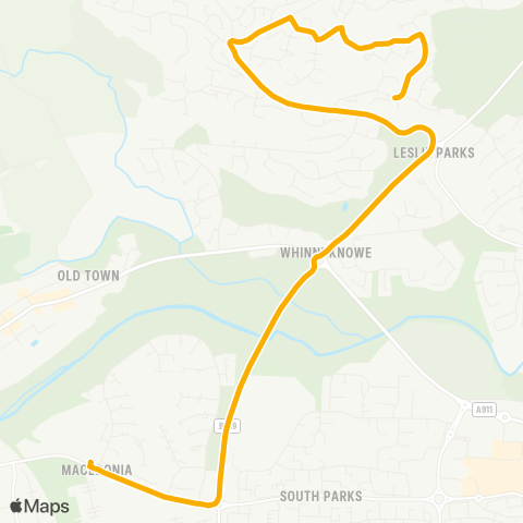 Stagecoach East Scotland Glenwood High School - Piper Drive map