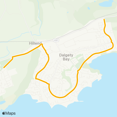 Stagecoach East Scotland Dalgety Church Yard - High School map