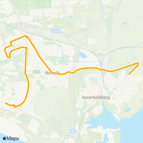 Stagecoach East Scotland High School - Hilton Road map